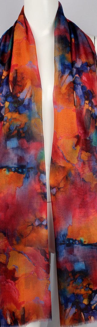 Alice & Lily printed  scarf bright abstract red Style:SC/4648/RED image 0